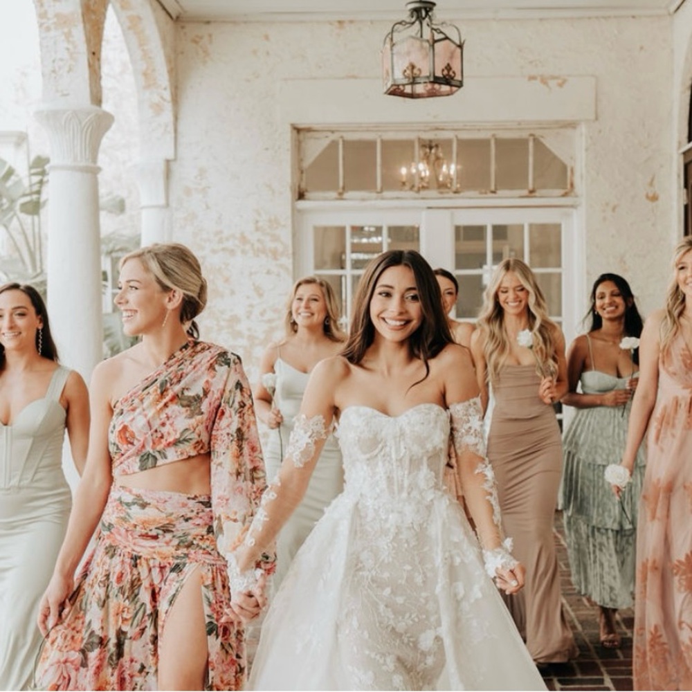 Bronx and Banco Sienna One Sleeve Gown in Rose - Picture 3 of 6